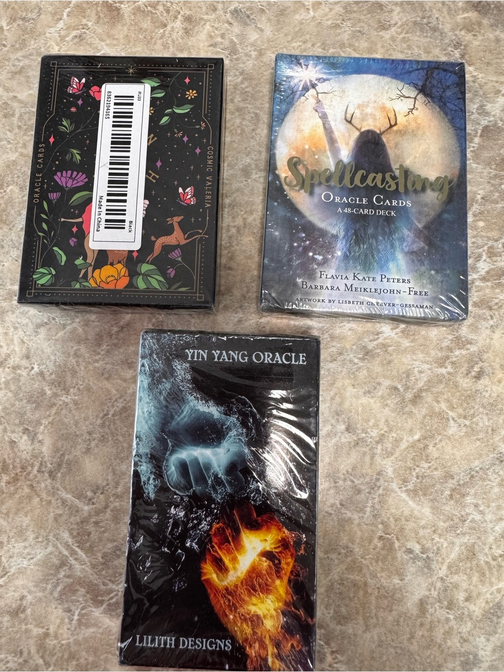 Spellcasting & Yin Yang Oracle Card Decks - Blue, Black, Orange